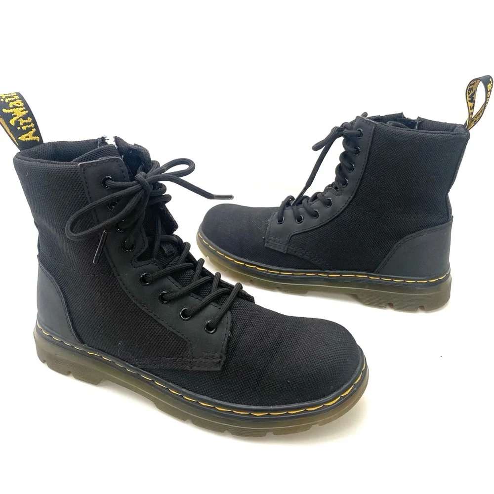 Dr. Martens Big Kid Black Nylon Mesh Combs Jungle Zip Boot